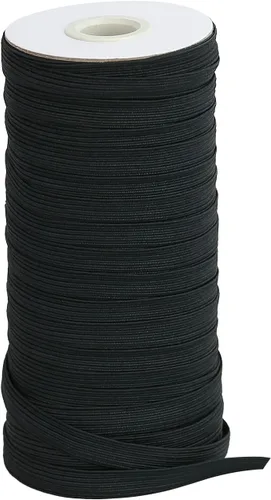 Miniatura 9 de Banda elástica plana para costura, 1/4 de pulgada, 50 yardas de alta elasticidad, cuerda elástica blanca, carrete elástico de punto para coser Blanco