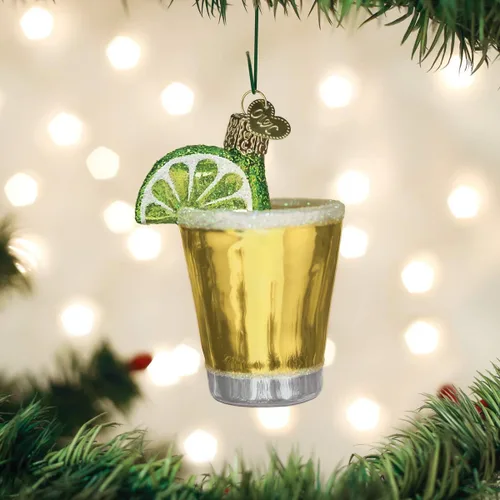Miniatura 2 de Old World Christmas Adorno soplado de vidrio de tequila para árbol de Navidad, decoración navideña hecha a mano, colección de bebidas para adultos