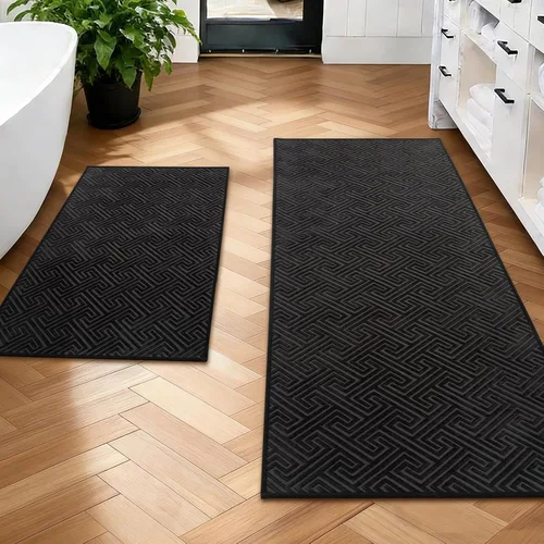 Miniatura 18 de YIHOUSE Beige Bathroom Rugs 17"x24", Quick Dry Non Slip Bath Rug, Absorbent Machine Washable Thin Bath Mat for Restroom Floor Tub Laundry Room Home