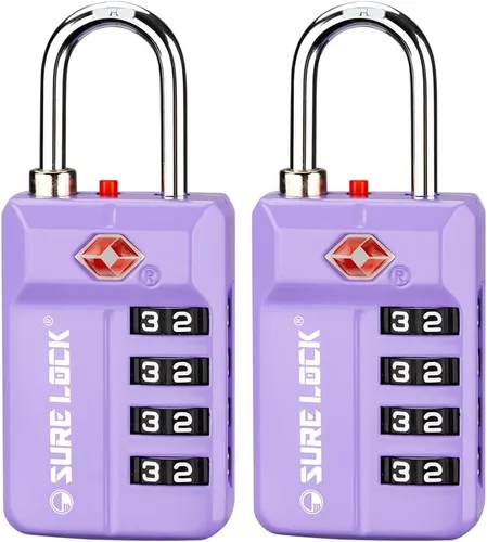 Miniatura 19 de Candados para equipaje de viaje aprobados por la TSA, candados de combinación con alerta de apertura para casillero de escuela, oficina y gimnasio