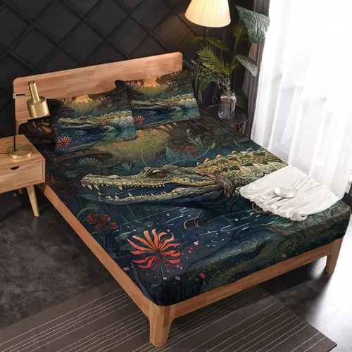 Miniatura 10 de Juego de sábanas de tamaño King, sábanas de conejo, sábanas de microfibra y fundas de almohada de 4 piezas, juego de sábanas con estampado colorido