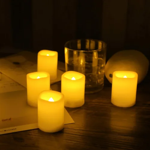 Miniatura 2 de Candle Choice Paquete de 12 velas votivas LED sin llama, funciona con baterías, velas de mesa de plástico, decoración del hogar, bodas, fiestas