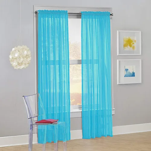 Miniatura 23 de Decotex - Juego de 2 cortinas transparentes de gasa para ventana. Rosa claro