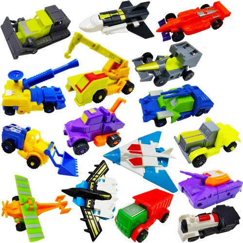 Miniatura 2 de Morphing Robot - Vehículos de juguete de construcción, mini vehículos de tracción para niños, juego de 16 figuras de acción, suministros de fiesta