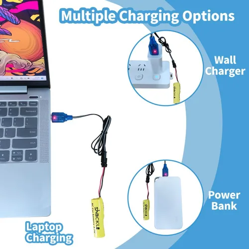 Miniatura 6 de Shockli 3.7V 800mAh Batería de control remoto para automóvil RC [500mAh actualizada], batería recargable Shockli de 3.7 V SM-2P con cable de carga