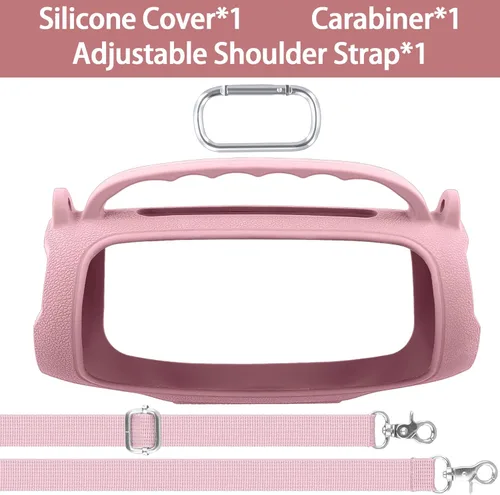 Miniatura 3 de Funda de silicona compatible con JBL Charge 5 Altavoz Bluetooth portátil impermeable (Cubierta de silicona rosa)