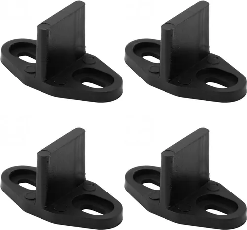 Miniatura 8 de Paquete de 2 guías de suelo negras para puertas correderas de granero, guías en forma de T, guías de riel inferior montadas en el suelo, guías