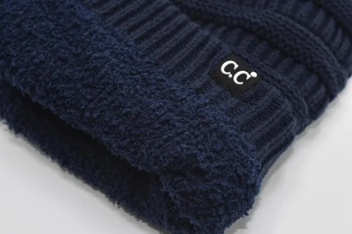 Miniatura 42 de C.C Winter Oversized Beanie Hat with Fuzzy Lining – Thick Knit Thermal Beanie for Cold Weather, Soft Warm Fleece Lined Cap