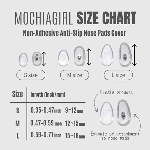 Miniatura 2 de Mochi a girl, Almohadillas de nariz para gafas Fundas antideslizantes sin adhesivo Almohadilla de nariz de silicona suave para gafas, anteojos