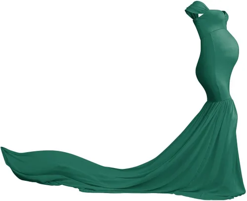 Miniatura 5 de Vestido de maternidad con hombros descubiertos para mujer, vestido de gasa de sirena, maxi vestido de fotografía para sesión de fotos, baby shower