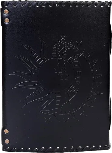 Miniatura 3 de Diario en relieve de Sun & Moon, diario de 240 páginas, diario vintage, diario Sun Moon, cuaderno de bocetos de cuero, cuaderno de cuero, diario