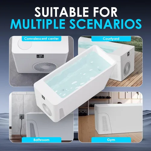 Miniatura 6 de ICEGALAX Bañera de hielo con enfriador de agua integrado (hasta 38 ℉), control de smartphone, diseño silencioso e independiente para recuperación