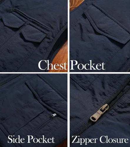 Miniatura 5 de Msmsse Chaleco acolchado de invierno para hombre, chaleco acolchado con cuello alto, chaleco acolchado cálido