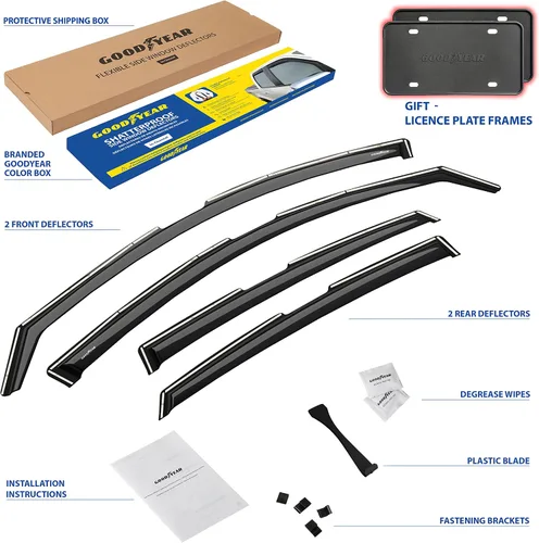 Miniatura 6 de Goodyear - Deflectores de ventana de canal inastillables para Nissan Altima 2013-2018, protectores para la lluvia, viseras para la ventana del auto
