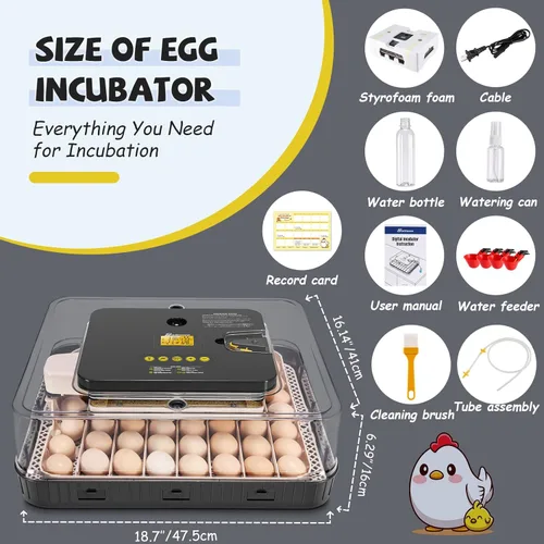 Miniatura 9 de Sailnovo Incubadora de 56 huevos para incubar huevos con giro automático de huevos y humidificación automática, control de temperatura, ovoscopio