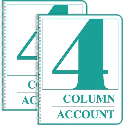 Miniatura 9 de Sayglossy Paquete de 2 libros de contabilidad columnar para contabilidad de negocios, 100 páginas, 8.5 x 11 pulgadas, Wire-O (2 columnas)