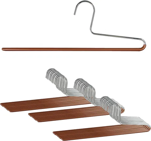 Miniatura 22 de Mawa by Reston Lloyd - Percha antideslizante para ropa que ahorra espacio con una sola barra para pantalones, estilo KH/1, juego de 30, color rojo