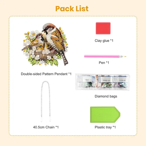 Miniatura 7 de EOBROMD Kits de arte colgante de diamantes para adultos, atrapasoles de animales de pájaros, pintura de arte de diamante, kits de diamantes