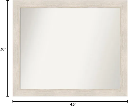 Miniatura 6 de Amanti Art Espejo de baño blanco para sobre el fregadero, 36 x 43 pulgadas, espejo rectangular de tocador rectangular de madera blanca lavada a
