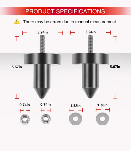 Miniatura 6 de Paquete de 2 pines de capó 924-5410 Poly para Kenworth T660, T600, T800, W900, T2000, T400, T440, T450, T470, T600A, 2003-2010