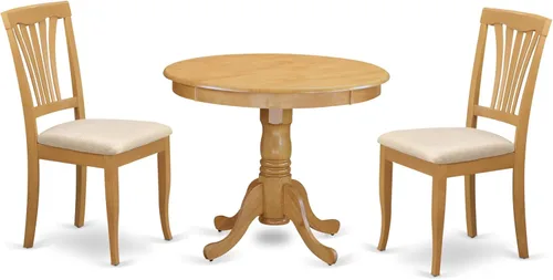 Miniatura 21 de East West Furniture ANAV5-LWH-W - Juego de mesa de comedor de 5 piezas, incluye una mesa de cocina redonda con pedestal y 4 sillas de comedor, 36 x