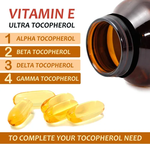 Miniatura 3 de Vitamina E 1000 UI Ultra Tocoferol 450mg Vitamina E Vegana – Los 4 tocoferoles – Alfa Tocoferol + Beta Tocoferol + Gamma Tocoferol + Delta Tocoferol