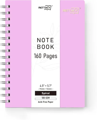 Miniatura 53 de RETTACY Cuaderno de bolsillo, 160 páginas forradas, tamaño mini A6 (4.5" × 5.7"), para trabajo, diario, escritura, papel grueso de 100 g/m²