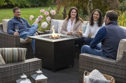 Miniatura 5 de Tazón de fuego Endless Summer LP a gas para exteriores, con repisa de chimenea de acero Incluye cristal de fuego negro y cubierta protectora