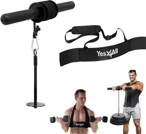 Yes4All Wrist and Forearm Blaster, Build Massive Grip Strength & Muscles with Steel Wrist Roller & Forearm Roller, Heavy Duty Arm Blaster Fits 1" &