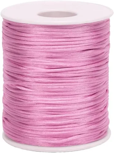 Miniatura 28 de 2.0 mm x 110 yardas de cordón de satén de nailon para abalorios, hilo trenzado para nudos chinos, rattail, macramé, pulseras, collares, fabricación