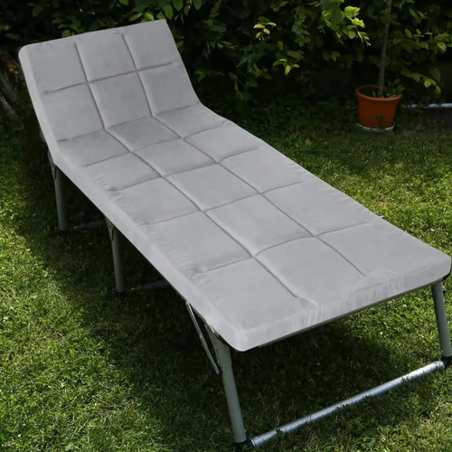 Miniatura 3 de Cubrecolchón para catre (grosor mejorado), almohadillas acolchadas de espuma para camping, almohadilla suave y cómoda para catre, solo la Gris