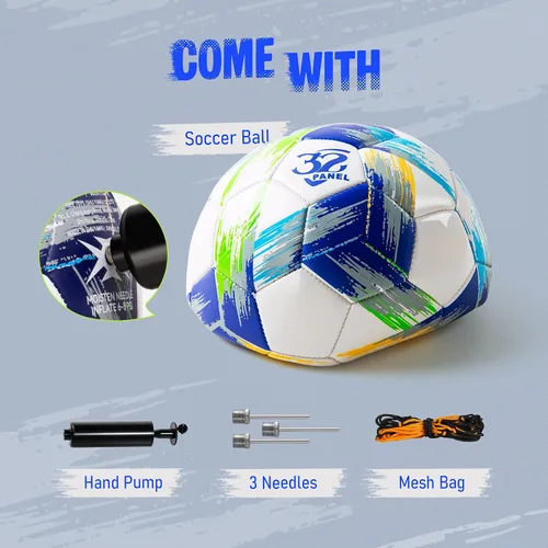 Miniatura 3 de Balón de Fútbol Tamaño 5 Tamaño 4 con Bomba Desinflada, Diseño Multicolor Vibrante, Brillante Tri-Color para Entrenamiento en Interiores/Exteriores