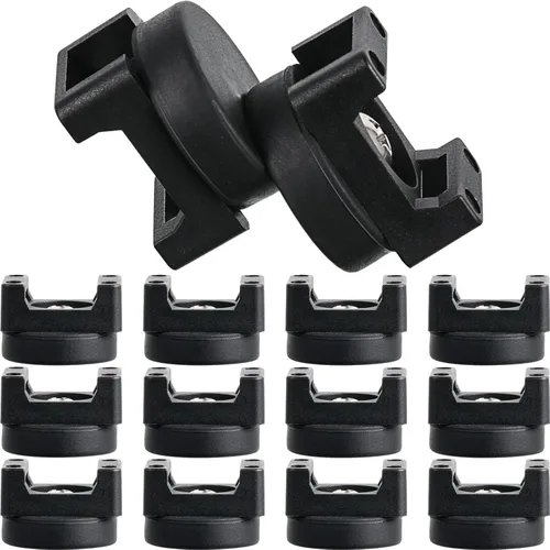 Miniatura 9 de Yookeer 15 piezas de base magnética de montaje de brida con cremallera, clips magnéticos negros para cables, base de gestión de bridas de cables
