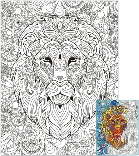 Miniatura 8 de Póster gigante de mandala para colorear para niños y adultos, hojas de perezoso para colorear de 39.37 x 51.96 pulgadas, póster de mandala