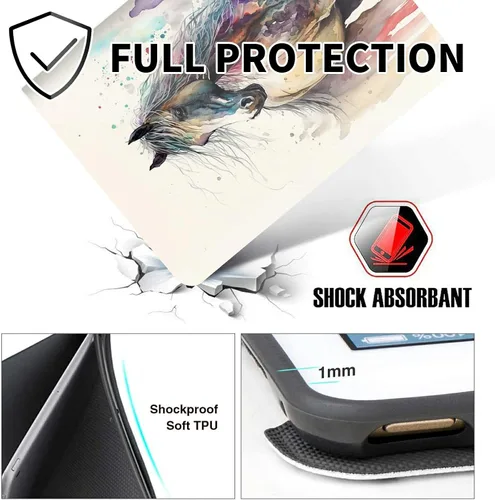 Miniatura 78 de Funda para tablet Fire 7 (12ª generación, versión 2022), delgada, a prueba de golpes, delgada, de piel sintética, con función de apagado/encendido