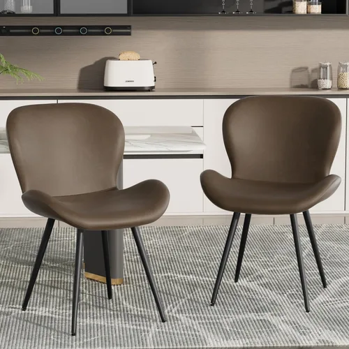 Miniatura 17 de Nalupatio Juego de 2 sillas de comedor, modernas sillas de comedor con respaldo cómodo, sillas de cocina tapizadas gruesas, 19 pulgadas de altura