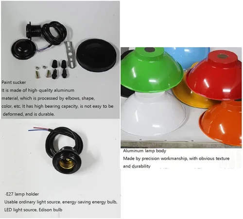 Miniatura 5 de Lámpara colgante amarilla estilo simple iluminación colgante en diseño colorido elegante pantalla de lámpara, accesorios industriales modernos