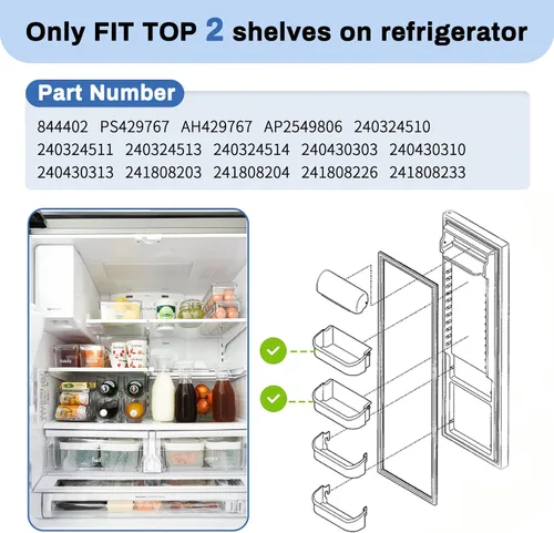Miniatura 4 de 240324502 - Estante de la puerta del refrigerador, Reemplazo, Compatible con Frigidaire Kenmore Electrolux, PS429767, AP2549806, LFSS2312TF0