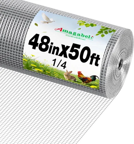 Miniatura 8 de Amagabeli Ture - Cercas de alambre de pollo de calibre 19, 1/2 pulgada, 16 pulgadas x 6 pies, alambre soldado extra grueso galvanizado doble