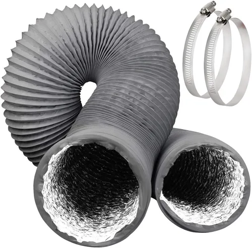 Miniatura 11 de Omont Manguera de ventilación para secadora de 4 pulgadas, 10 pies, tubo de conducto de aire flexible con aislamiento de aluminio, kit de manguera