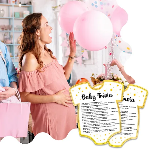 Miniatura 5 de Juegos de baby shower, tarjetas de juego de preguntas para bebés, suministros y actividades divertidos para juegos de fiesta de baby shower, género