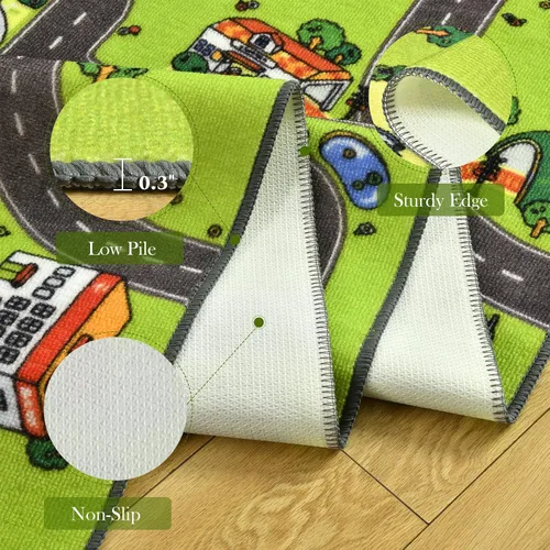 Miniatura 7 de Terrug Alfombra infantil para sala de juegos, antideslizante, lavable, mapa educativo de la ciudad para el aula, alfombra