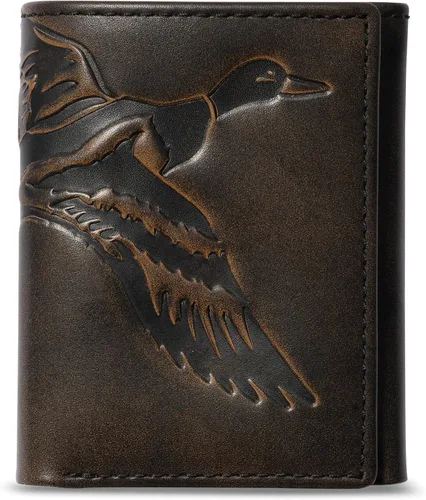 Miniatura 9 de House of Jack Co. Billetera triple Trifold de cuero para hombre Piel de vaca de grano completo con acabado pulido a mano Cartera