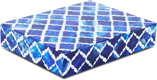 Miniatura 21 de Handicrafts Home Organizador para joyas y caja de almacenamiento, cajas decorativas para mujer y chicas, para envoltura, estampado de cheurón blanco