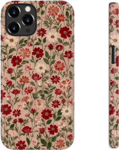 Miniatura 58 de bemal Funda para iPhone 12 Mini, estética, vintage, floreciente, peonía, concha, femenina, compatible con MagSafe, moderna, única, moderna, moderna