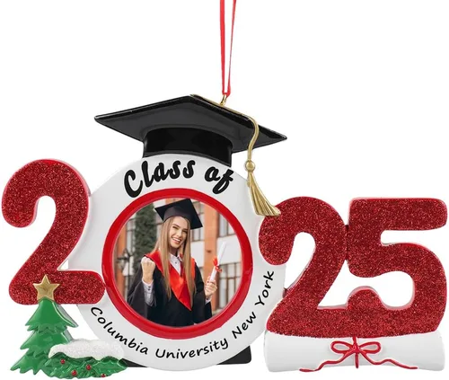 Miniatura 6 de Adorno personalizado para graduado 2025, adorno de Navidad de graduación de clase 2025, adornos de marco de fotos de graduación de felicitaciones