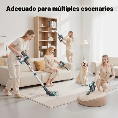 Miniatura 3 de Aspiradora sin cable, potente aspiradora ligera de palo con soporte autónomo, anti-enredos, aspiradora recargable 8 en 1 para el hogar, pisos de Azul