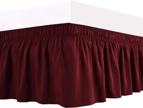 Miniatura 12 de Elegant Decor Falda de cama 100% algodón egipcio, falda de cama de lujo de 9 pulgadas, 650 hilos, volantes elásticos ajustables y resistentes a