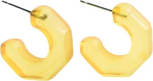Miniatura 2 de Leetie Lovendale Gracie Hugger - Aretes de aro hipoalergénicos para mujer, hechos con acero quirúrgico y Lucite, ligeros y cómodos, hechos a mano