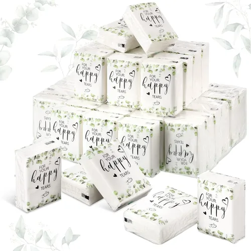 50 paquetes de pañuelos faciales de boda para bolsas de bienvenida, mini pañuelos de bolsillo, tamaño de viaje, recuerdos de boda para invitados, 3